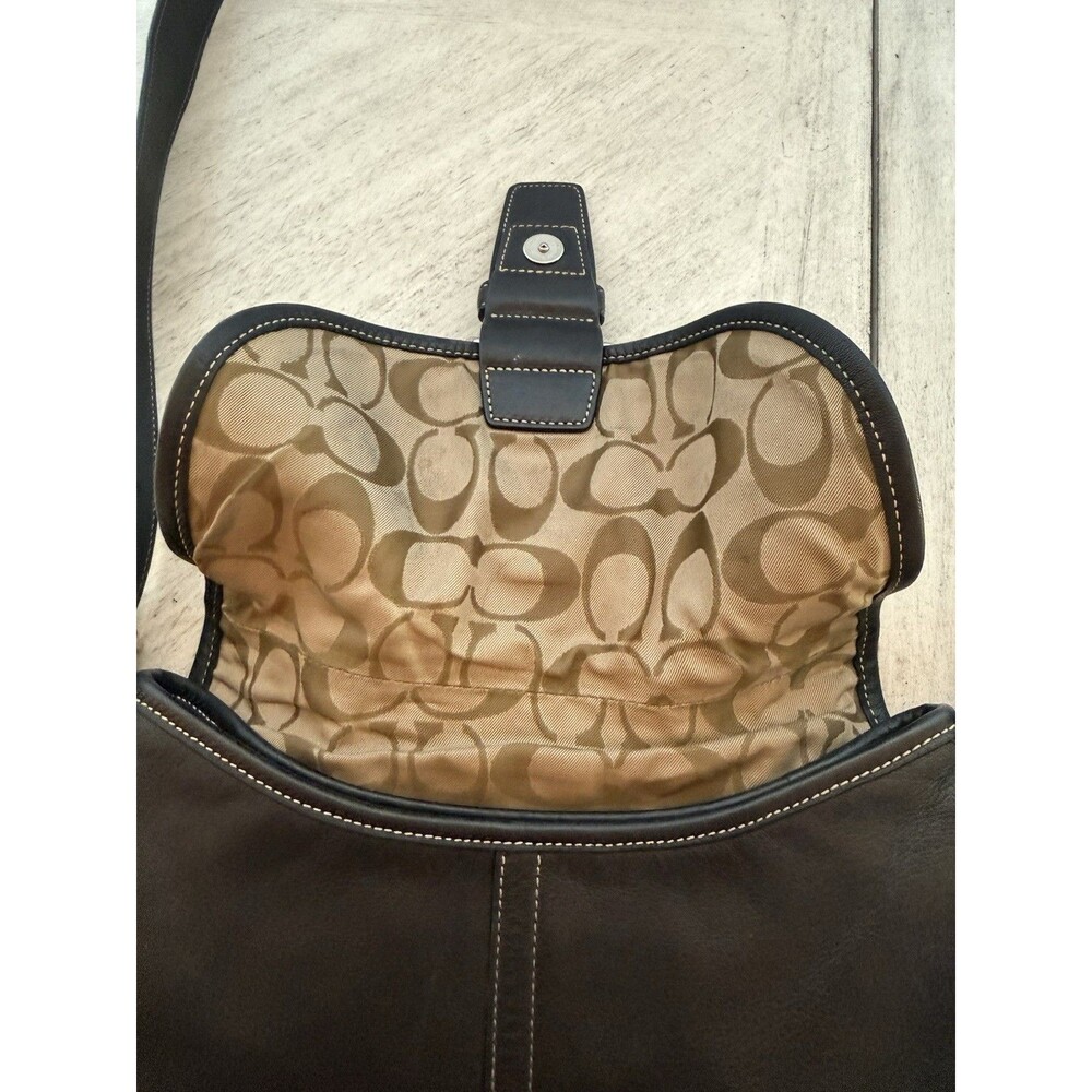 Coach Vintage 9480 Soho Flap Crossbody Black Leather Shoulder Hobo Y2K Cleaned - Picture 10 of 16